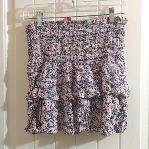 Divided by H&M flower pattern ruffle womens skirt size 10
